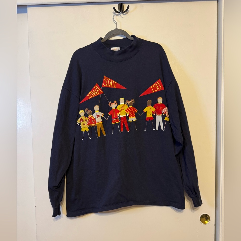 Vintage Anvil Crewneck‎ Sweatshirt with custom made puff paint design Iowa State